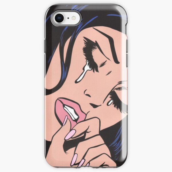 Black Hair Crying Comic Girl iPhone Tough Case
