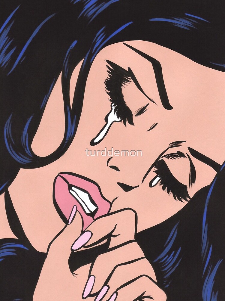 Black Hair Crying Comic Girl by turddemon