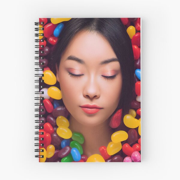 Item preview, Portrait Of A Beautiful Woman With Face Surrounded By Colorful Candy – Midjourney Art– Midjourney Art designed and sold by MadeByRobots.
