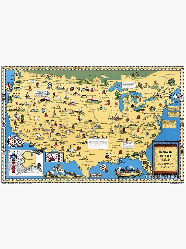 United States Indian Map Showing Historic Location Of Tribes 1944 United States Indian Map Showing Historic Location Of Tribes 1944