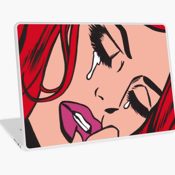 Red Hair Crying Comic Girl Laptop Skin