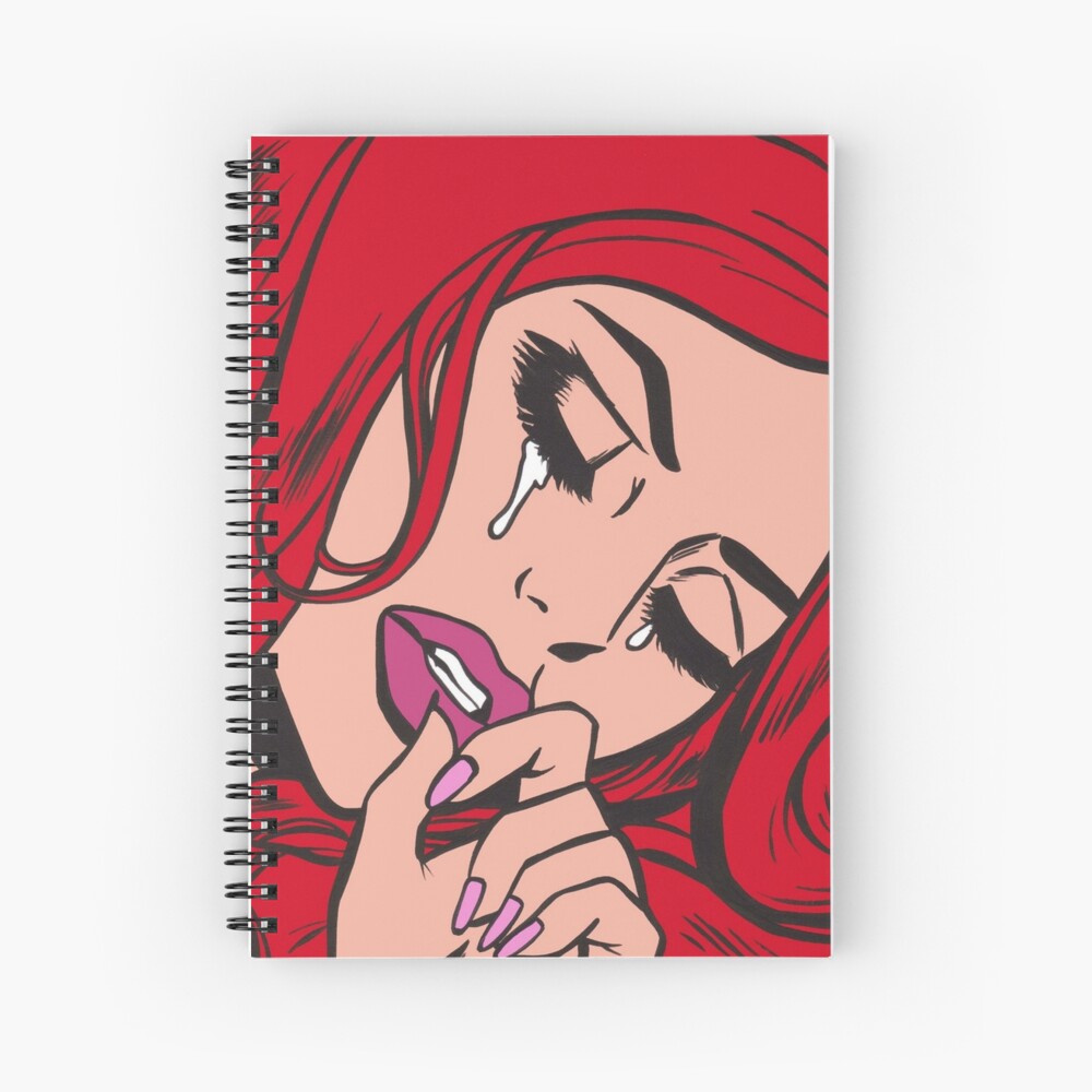 Red Hair Crying Comic Girl Spiral Notebook
