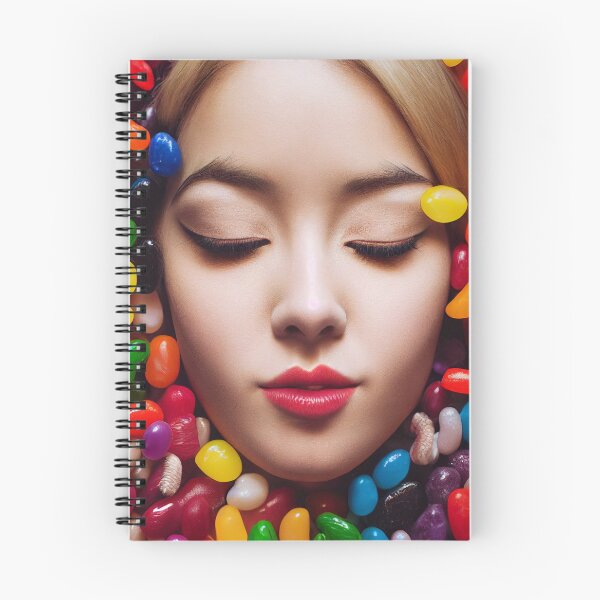 Item preview, Portrait Of A Beautiful Woman With Face Surrounded By Colorful Candy – Midjourney Art– Midjourney Art designed and sold by MadeByRobots.