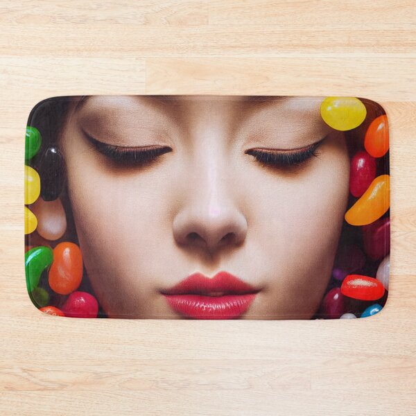 Item preview, Portrait Of A Beautiful Woman With Face Surrounded By Colorful Candy – Midjourney Art– Midjourney Art designed and sold by MadeByRobots.