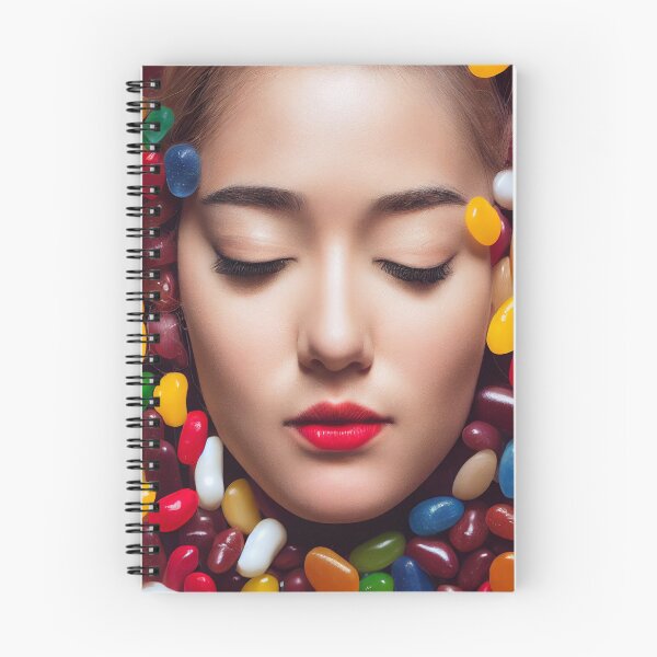 Item preview, Portrait Of A Beautiful Woman With Face Surrounded By Colorful Candy – Midjourney Art– Midjourney Art designed and sold by MadeByRobots.