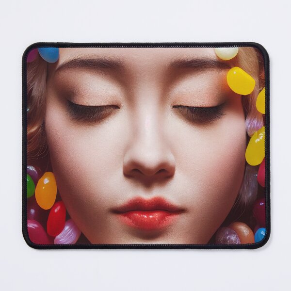 Item preview, Portrait Of A Beautiful Woman With Face Surrounded By Colorful Candy – Midjourney Art– Midjourney Art designed and sold by MadeByRobots.