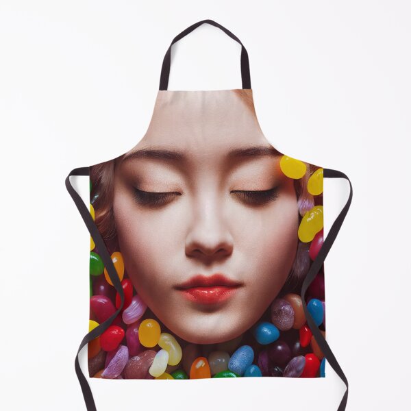 Item preview, Portrait Of A Beautiful Woman With Face Surrounded By Colorful Candy – Midjourney Art– Midjourney Art designed and sold by MadeByRobots.