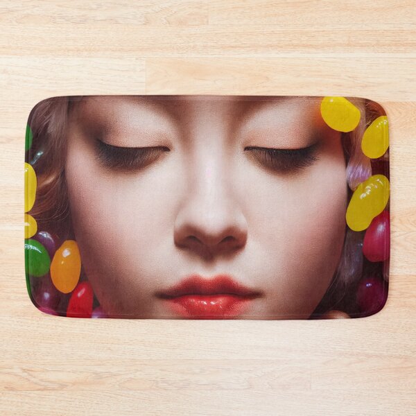 Item preview, Portrait Of A Beautiful Woman With Face Surrounded By Colorful Candy – Midjourney Art– Midjourney Art designed and sold by MadeByRobots.