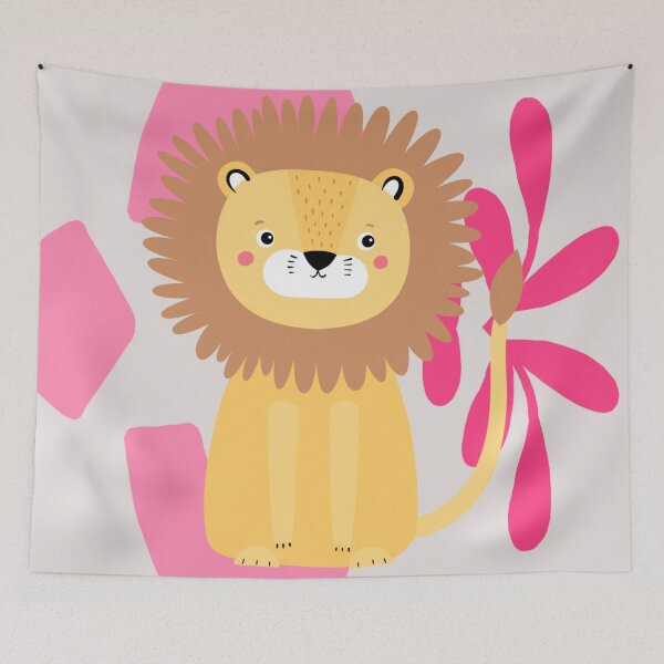 Item preview, Lion Safari - Pink Background  designed and sold by MatildaRoseArt.