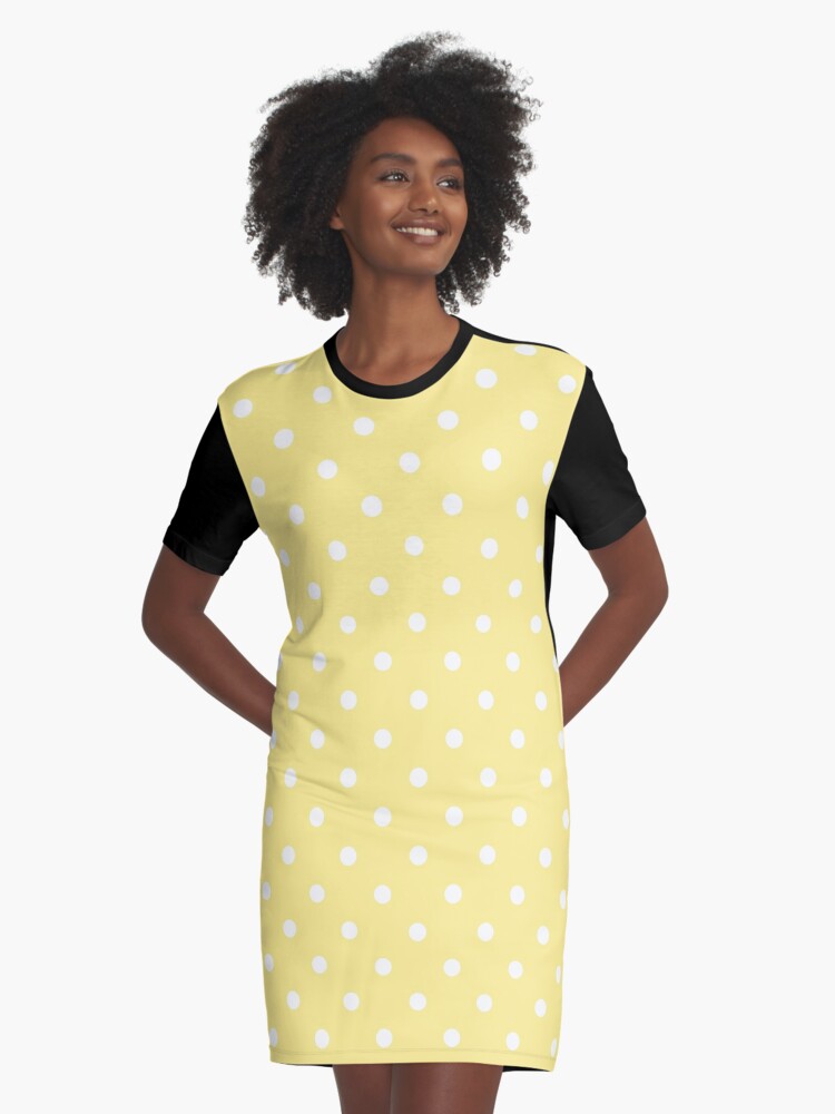 yellow and white spotted dress