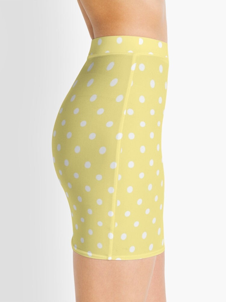 yellow and white polka dot skirt