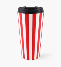 Large Christmas Red and White Cabana Tent Stripe Travel Mug