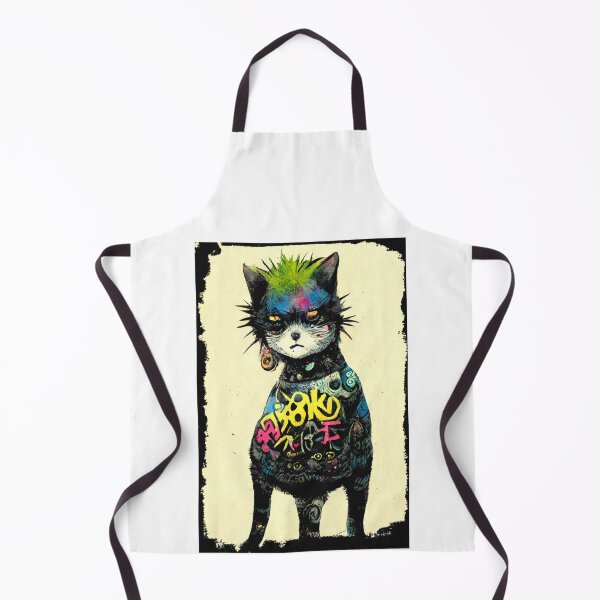 Item preview, punk rock cat colorful graffiti paint designed and sold by keyd-studio.