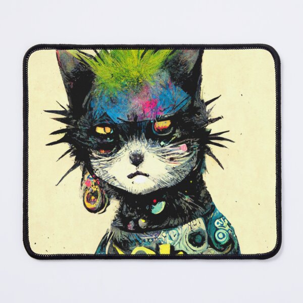 Item preview, punk rock cat colorful graffiti paint designed and sold by keyd-studio.