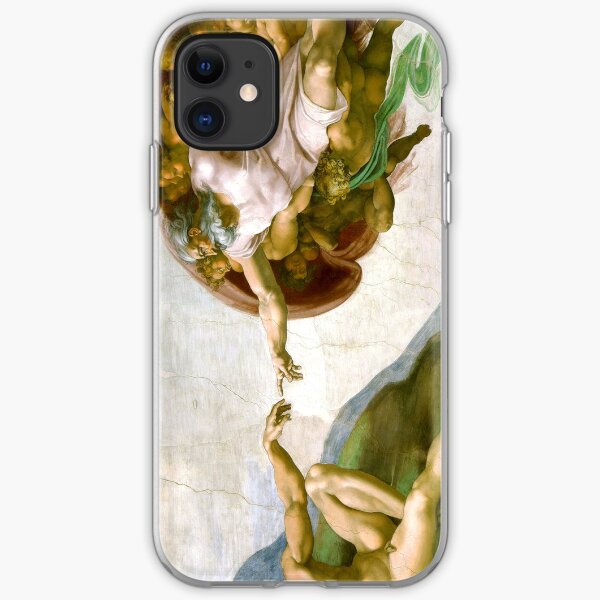 The Creation of Adam Painting by Michelangelo Sistine Chapel iPhone Soft Case