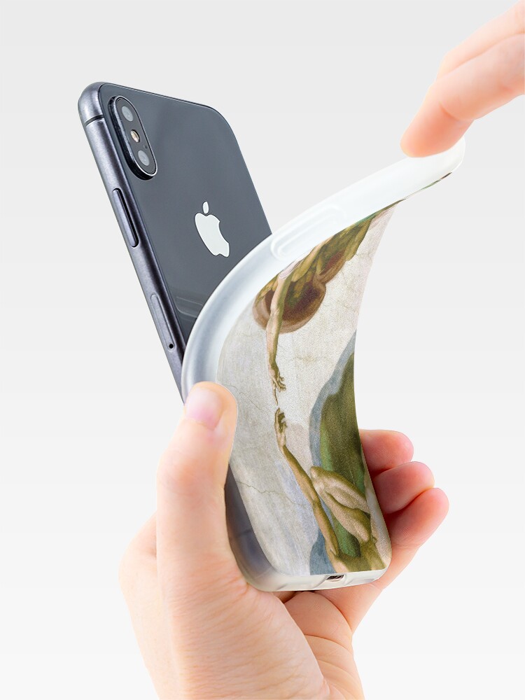 Alternate view of The Creation of Adam Painting by Michelangelo Sistine Chapel iPhone Case & Cover