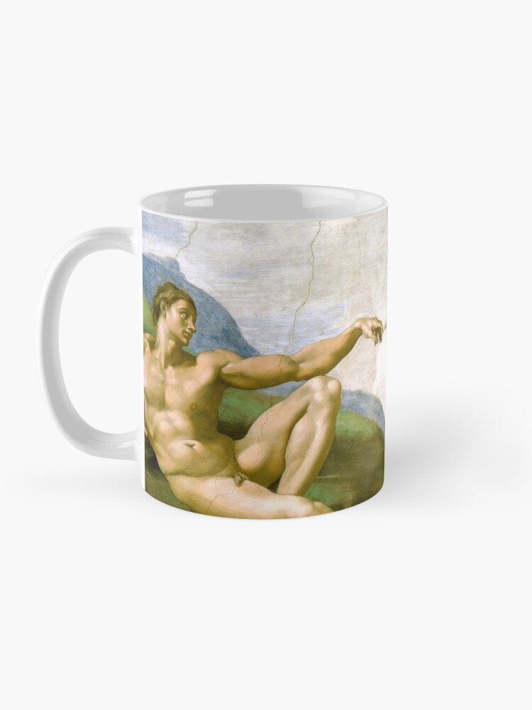 Alternate view of The Creation of Adam Painting by Michelangelo Sistine Chapel Mug