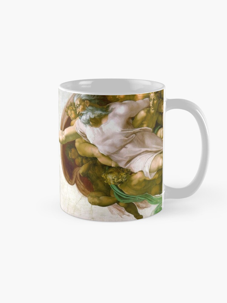 Alternate view of The Creation of Adam Painting by Michelangelo Sistine Chapel Mug