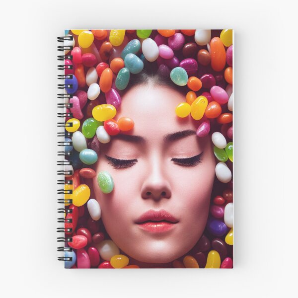 Item preview, Portrait Of A Beautiful Woman With Face Surrounded By Colorful Candy – Midjourney Art– Midjourney Art designed and sold by MadeByRobots.