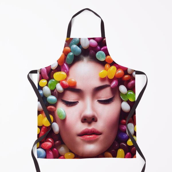 Item preview, Portrait Of A Beautiful Woman With Face Surrounded By Colorful Candy – Midjourney Art– Midjourney Art designed and sold by MadeByRobots.