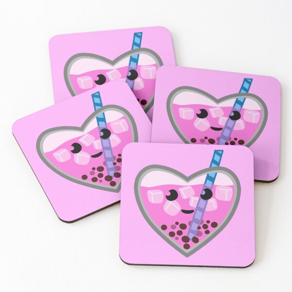 Item preview, Pink Bubble Tea Heart on pink designed and sold by SubtleSplit.