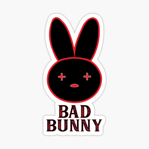 Bad Bunny Red Heart Sticker Simple Sticker Decal for Laptop Phone Size 5  inches