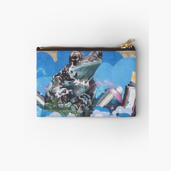 Item preview, Graffiti Teal Brown Frog With Spraying Cans designed and sold by Mythos57.