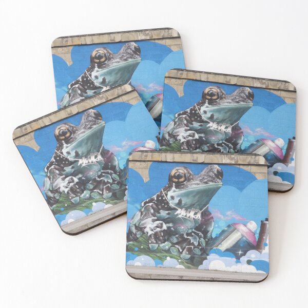 Item preview, Graffiti Teal Brown Frog With Spraying Cans designed and sold by Mythos57.