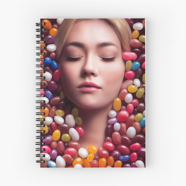 Item preview, Portrait Of A Beautiful Woman With Face Surrounded By Sweet Colorful Candy – Midjourney Art– Midjourney Art designed and sold by MadeByRobots.