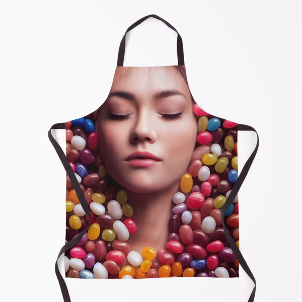 Item preview, Portrait Of A Beautiful Woman With Face Surrounded By Sweet Colorful Candy – Midjourney Art– Midjourney Art designed and sold by MadeByRobots.