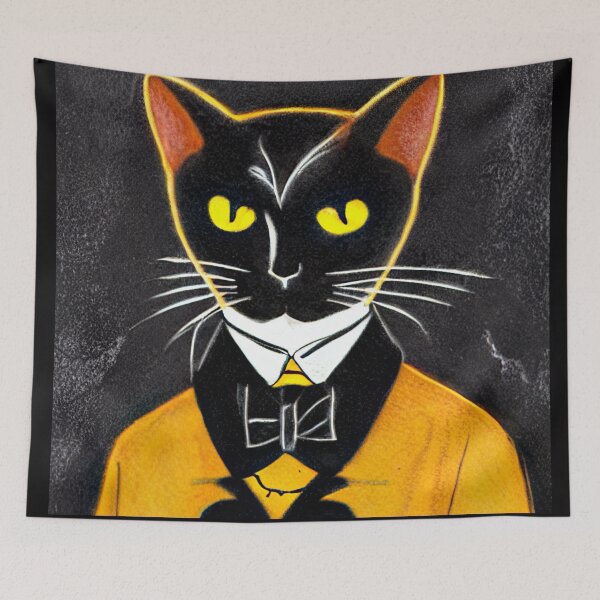 Item preview, Well Dressed Black Cat Edgar Allen Poe designed and sold by SubtleSplit.