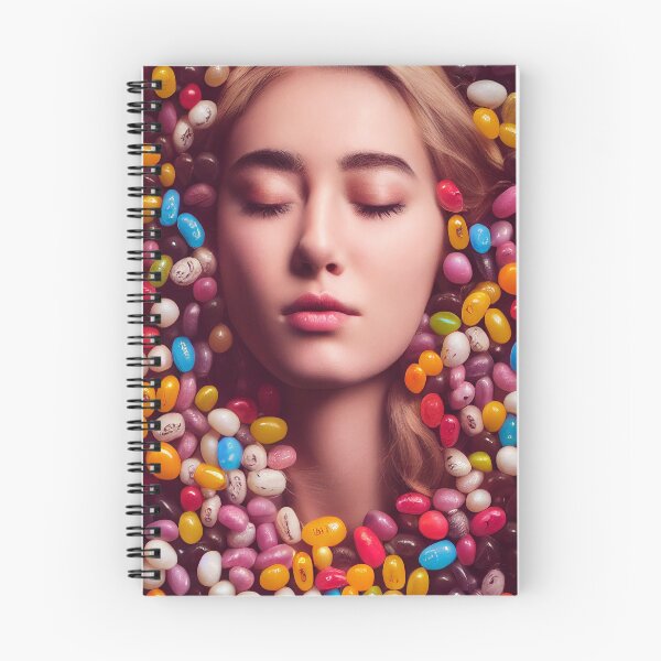 Item preview, Portrait Of A Beautiful Woman With Face Surrounded By Sweet Colorful Candy – Midjourney Art– Midjourney Art designed and sold by MadeByRobots.