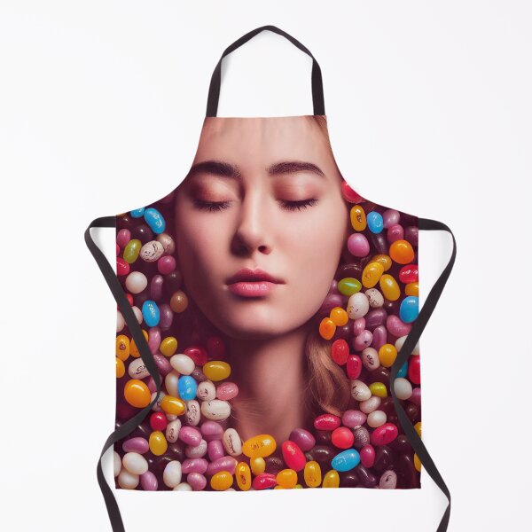 Item preview, Portrait Of A Beautiful Woman With Face Surrounded By Sweet Colorful Candy – Midjourney Art– Midjourney Art designed and sold by MadeByRobots.
