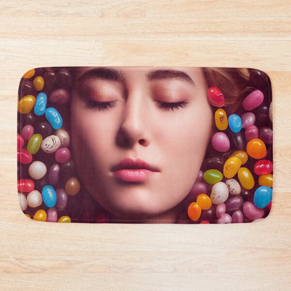 Item preview, Portrait Of A Beautiful Woman With Face Surrounded By Sweet Colorful Candy – Midjourney Art– Midjourney Art designed and sold by MadeByRobots.