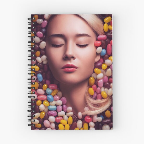 Item preview, Portrait Of A Beautiful Woman With Face Surrounded By Sweet Colorful Candy – Midjourney Art– Midjourney Art designed and sold by MadeByRobots.