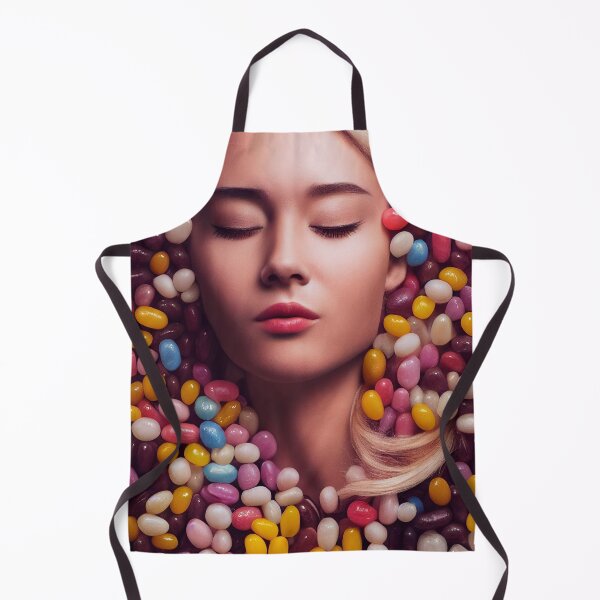 Item preview, Portrait Of A Beautiful Woman With Face Surrounded By Sweet Colorful Candy – Midjourney Art– Midjourney Art designed and sold by MadeByRobots.