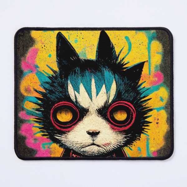 Item preview, punk rock cat colorful paint spray designed and sold by keyd-studio.