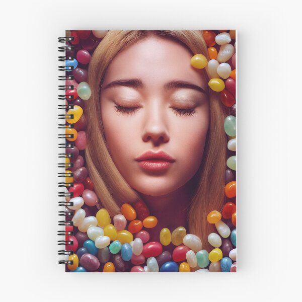 Item preview, Portrait Of A Beautiful Woman With Face Surrounded By Sweet Colorful Candy – Midjourney Art– Midjourney Art designed and sold by MadeByRobots.