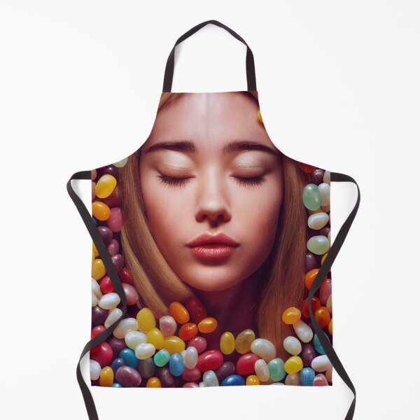 Item preview, Portrait Of A Beautiful Woman With Face Surrounded By Sweet Colorful Candy – Midjourney Art– Midjourney Art designed and sold by MadeByRobots.