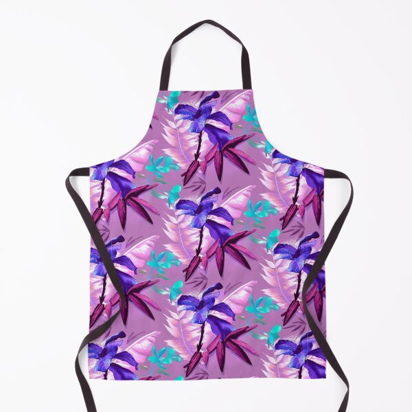 Item preview, Tropical heaven trendy exotic floral pattern, leaves and flowers tropical pattern, botanical illustration, light purple floral illustration designed and sold by ZeinabTaha.