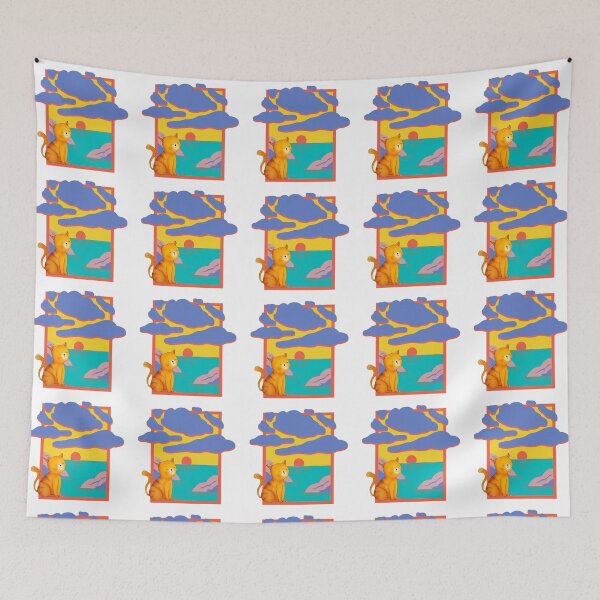 Item preview, cat watching sunset designed and sold by vpeachy.