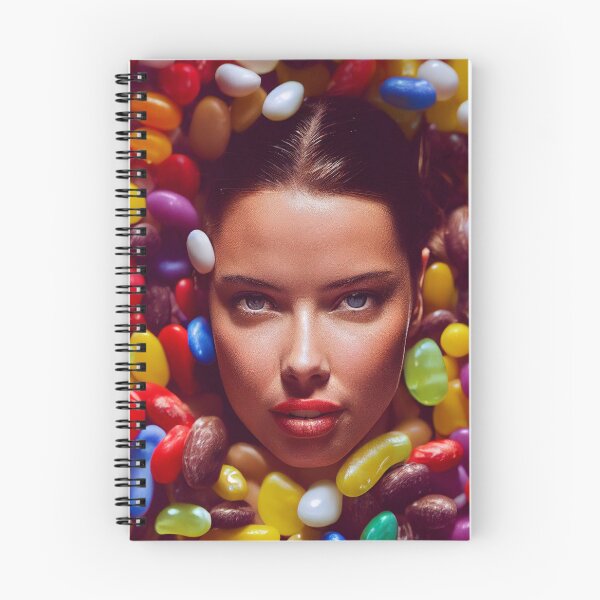Item preview, Portrait Of A Beautiful Woman With Face Surrounded By Sweet Colorful Candy – Midjourney Art– Midjourney Art designed and sold by MadeByRobots.