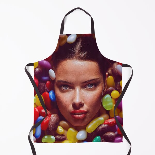Item preview, Portrait Of A Beautiful Woman With Face Surrounded By Sweet Colorful Candy – Midjourney Art– Midjourney Art designed and sold by MadeByRobots.