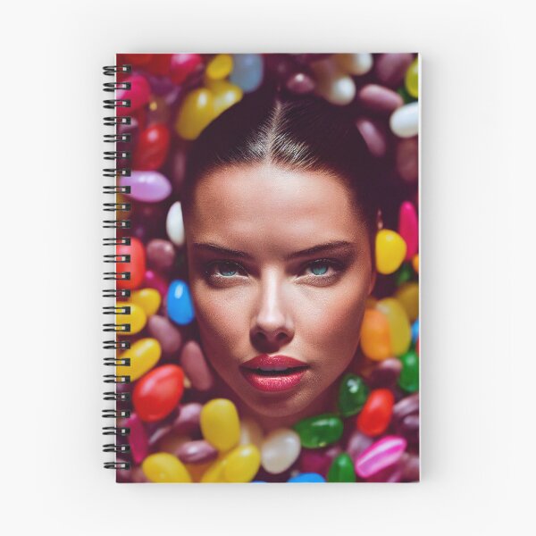 Item preview, Portrait Of A Beautiful Woman With Face Surrounded By Sweet Colorful Candy – Midjourney Art– Midjourney Art designed and sold by MadeByRobots.