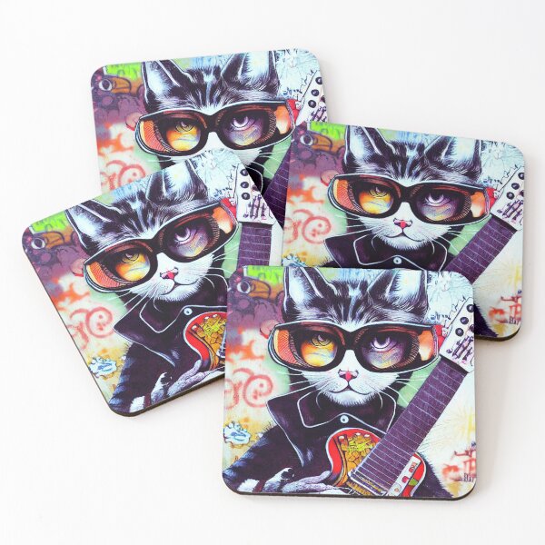 Item preview, cat colorful graffiti and guitar designed and sold by keyd-studio.