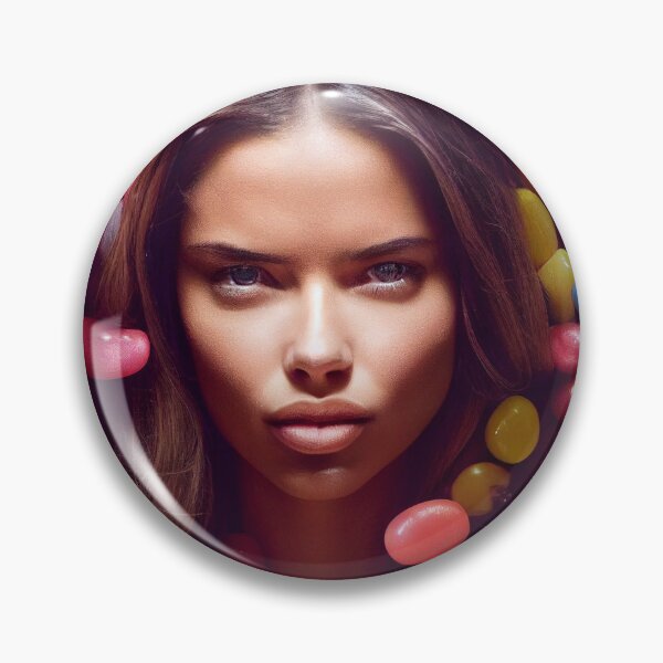 Item preview, Portrait Of A Beautiful Woman With Face Surrounded By Sweet Colorful Candy – Midjourney Art– Midjourney Art designed and sold by MadeByRobots.
