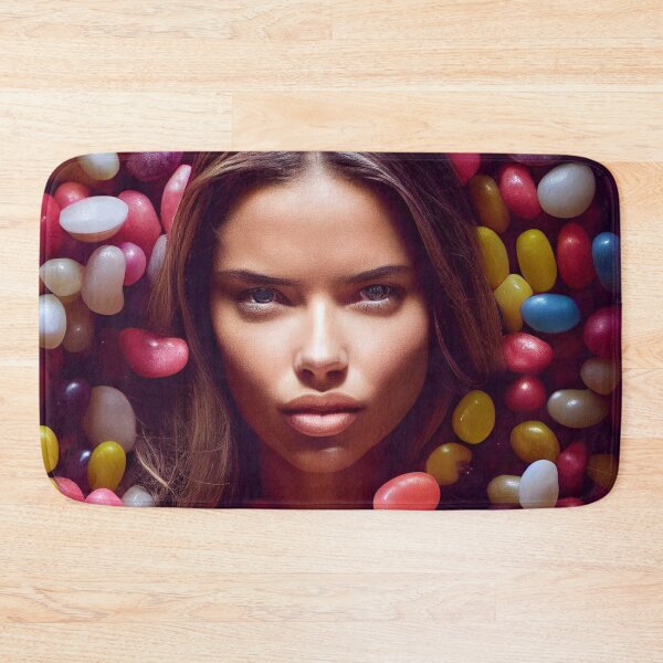 Item preview, Portrait Of A Beautiful Woman With Face Surrounded By Sweet Colorful Candy – Midjourney Art– Midjourney Art designed and sold by MadeByRobots.