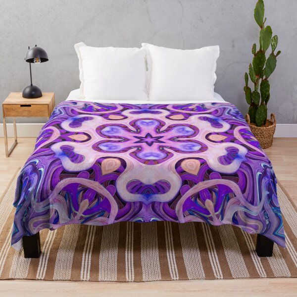 Item preview, Boho Vibes Abstract Mandala Maximalism Hippie Style Eclectic Mix of Pink Purple Blue Lilac 1 of 16 designed and sold by Beachy.