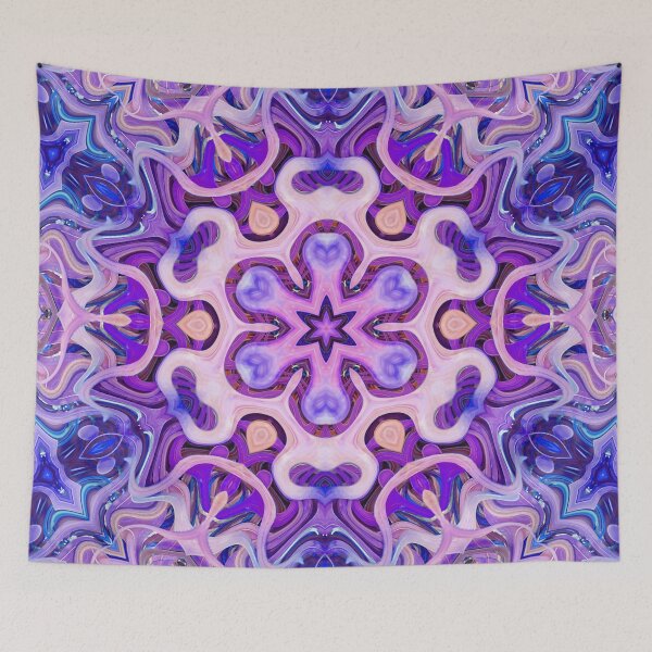 Item preview, Boho Vibes Abstract Mandala Maximalism Hippie Style Eclectic Mix of Pink Purple Blue Lilac 1 of 16 designed and sold by Beachy.