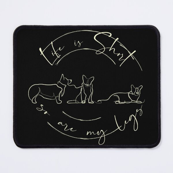Item preview, Continuous Line Dog Cardigan Welsh Corgi quote Life is short so are my legs Typography Calligraphy graphic minimalist art designed and sold by scribblelife.